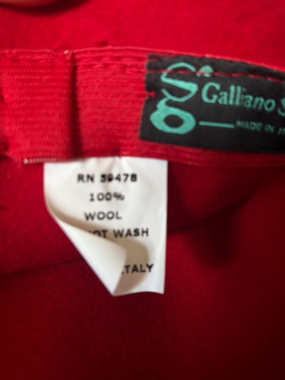 Galliano Sorbatti Red Rose Wool Hat Vintage Made in Italy - Picture 8 of 9